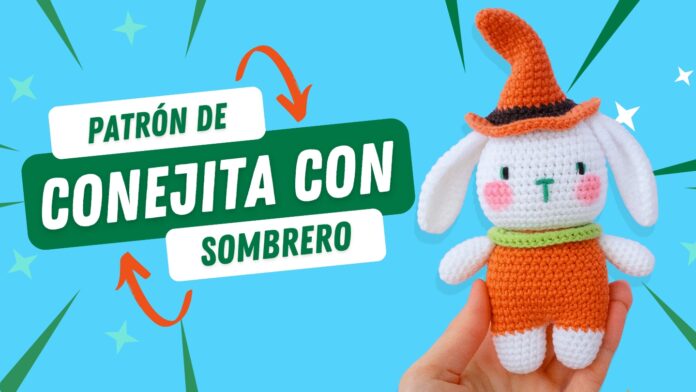 Patrón-amigurumi-de-conejita-con-sombrero