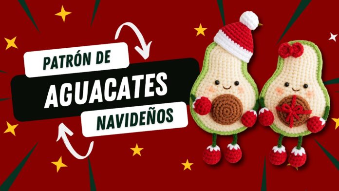 Adorable-patrón-de-Aguacates-Navideños