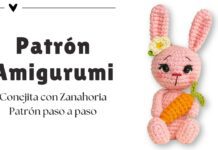 Adorable patrón amigurumi de conejita con zanahoria
