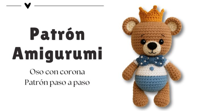 Patrón-amigurumi-de-oso-con-corona